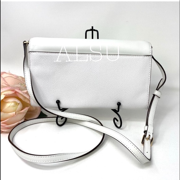 Michael Kors Large Le Crossbody Clutch Optic White - Picture 2 of 8